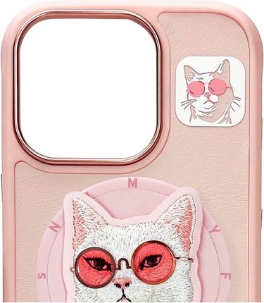 Nimmy Etui Glasses Cool Cat Magsafe Do Apple Iphone 16 Pro Max Różowy - zdjęcie 5