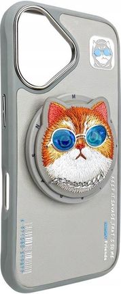 Nimmy Etui Glasses Cool Cat Magsafe Do Apple Iphone 16 Szary - zdjęcie 3