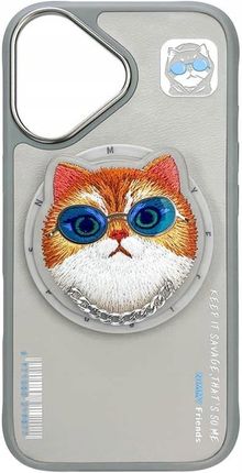 Nimmy Etui Glasses Cool Cat Magsafe Do Apple Iphone 16 Szary - zdjęcie 4