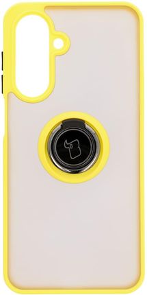 Bizon Etui Z Uchwytem Na Palec Case Hybrid Ring Do Galaxy A26 5G Przydymione Żółtą Ramką - zdjęcie 2