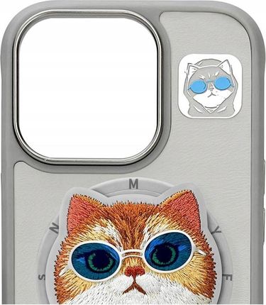 Nimmy Etui Glasses Cool Cat Magsafe Do Apple Iphone 16 Pro Szary - zdjęcie 5