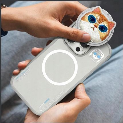 Nimmy Etui Glasses Cool Cat Magsafe Do Apple Iphone 16 Pro Szary - zdjęcie 2