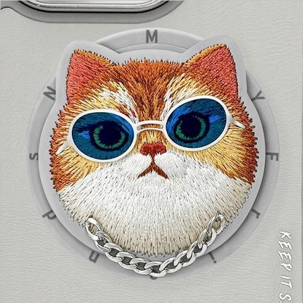 Nimmy Etui Glasses Cool Cat Magsafe Do Apple Iphone 16 Pro Max Szary - zdjęcie 4