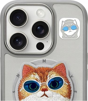 Nimmy Etui Glasses Cool Cat Magsafe Do Apple Iphone 16 Pro Max Szary - zdjęcie 5