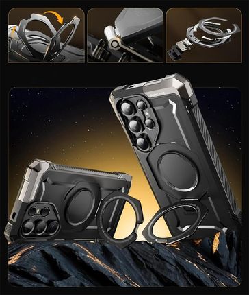 Supcase Etui Pancerne Ub Grip Mag Magsafe Do Galaxy S25 Ultra Czarne - zdjęcie 3