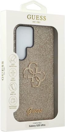 Guess Etui Glitter Script Big 4G Do Galaxy S25 Ultra Złote - zdjęcie 2