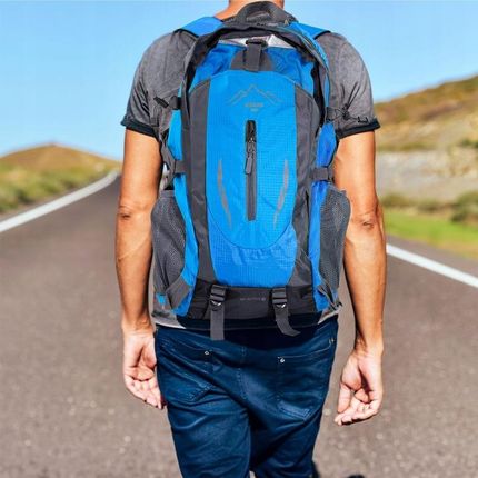 Rg Plecak Turystyczny 40L Trekkingowy Podróżny Wycieczkowy W Góry Niebieski - zdjęcie 2