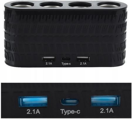 Webski Rozdzielacz Gniazda Zapalniczki 3xUSB-C - zdjęcie 2