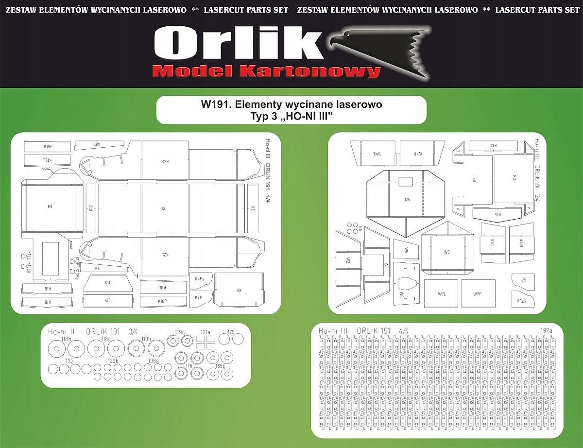 W191 Wręgi wycinane laserowo do modelu Typ 3 Ho ni III W191 1778101166