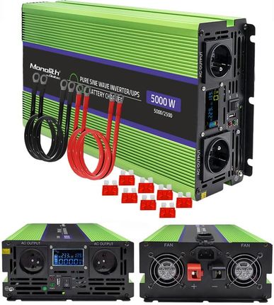Qoltec Monolith Ups 12V/230V 2500/5000W + Akumulator Żelowy Gel Professional Longlife 12V 150Ah - zdjęcie 5