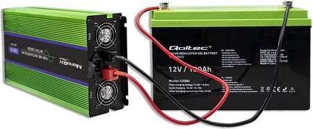 Qoltec Monolith Ups 12V/230V 2500/5000W + Akumulator Żelowy Gel Professional Longlife 12V 150Ah - zdjęcie 2