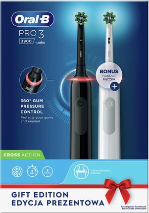 Szczoteczka elektryczna Oral-B Pro Series 3 Cross Action Duo Black&White - zdjęcie 4