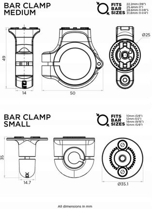 Mocowanie uchwytu na telefon Quad Lock 360 Bar Clamp Base 1778670362 - zdjęcie 4