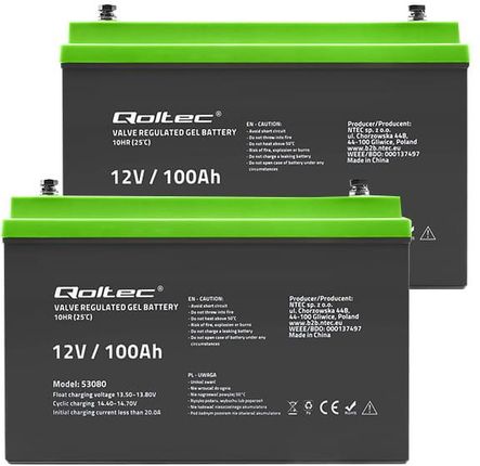 Volt Polska Qoltec Zasilacz Volt Sinus Pro 2000W + 2 X Akumulator Żelowy Qoltec Gel Professional Longlife 12V 100Ah - zdjęcie 5