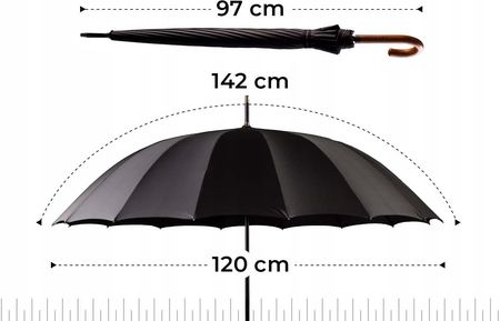 Weisner Kapitol Pro Duży Parasol Rządowy 24 Druty Premium Z Włókna XXL - zdjęcie 4