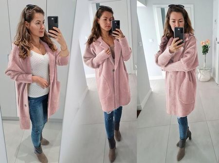 DUŻY ROZMIAR 44-54 Płaszcz ALPAKI kurtka oversize - zdjęcie 2