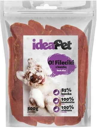 Ideapet Fileciki Zdrowy Przysmak Dla Psa Idealny Jako Nagroda 85% Kaczka 500G - zdjęcie 4
