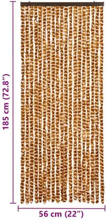 Zakito Europe Zasłona Przeciw Owadom 56X185Cm Ochra/Biały Szenil (ZE325457) - zdjęcie 2