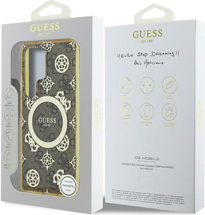 Guess Etui 4G Electroplated Peony Magsafe Do Galaxy S25 Ultra Brązowe - zdjęcie 5