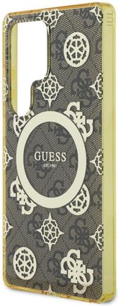 Guess Etui 4G Electroplated Peony Magsafe Do Galaxy S25 Ultra Brązowe - zdjęcie 6
