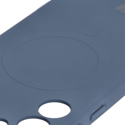 Bizon Silikonowe Etui Z Pierścieniem Magnetycznym Case Silicone Magnetic Do Galaxy S25 Plus S24 Granatowe - zdjęcie 4
