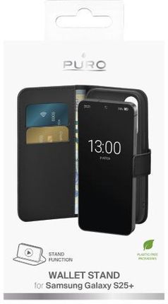 Puro Case Wallet Stand Do Galaxy S25 Plus Czarny - zdjęcie 2