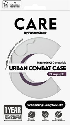 Panzerglass Etui Care By Flagship Urban Combat Purple Qi Do Samsung Galaxy S25 Ultra Przezroczysty - zdjęcie 3