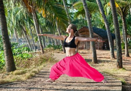 SZARAWARY SPODNIE RÓŻOWE ALLADYNKI YOGA HAREMKI - zdjęcie 2
