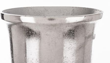 Srebrny wysoki metalowy wazon na nóżce 59 cm 163268 - zdjęcie 2