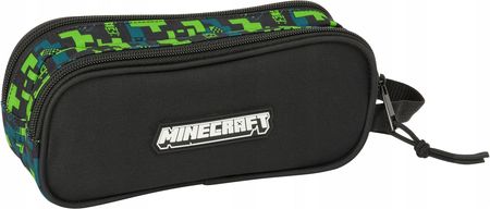 Piórnik Szkolny Saszetka Dwie Komory MINECRAFT STEEVE CZARNY ZAMEK CREEPER - zdjęcie 2