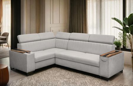 Narożnik Relax Simba IV 210/280 cm - funkcja spania, podłokietniki z orzecha+żywica HIT! - zdjęcie 2