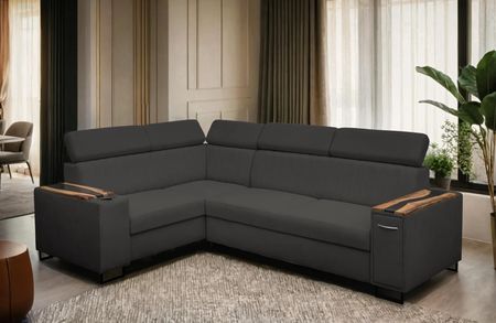 Narożnik Relax Simba IV 210/280 cm - funkcja spania, podłokietniki z orzecha+żywica HIT! - zdjęcie 6
