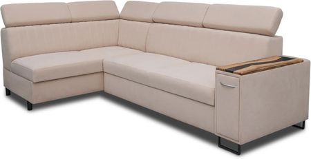 Narożnik Relax Simba I 180/280 cm – funkcja spania, podłokietniki z orzecha+żywica HIT! - zdjęcie 3