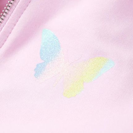 Bluza dziecięca z kapturem, jasnoróżowa, 104 - zdjęcie 4