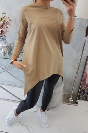 Bluza z nadrukiem roweru camelowa - zdjęcie 2