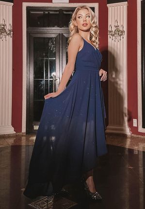 Długa asymetryczna sukienka Dolly granatowa : Rozmiar - 36 - zdjęcie 2