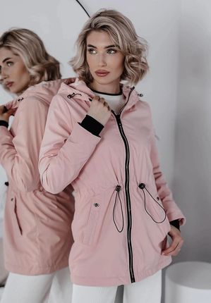 Kurtka ze ściągaczem i kapturem Jazlyn różowa : Rozmiar - 2XL - zdjęcie 5