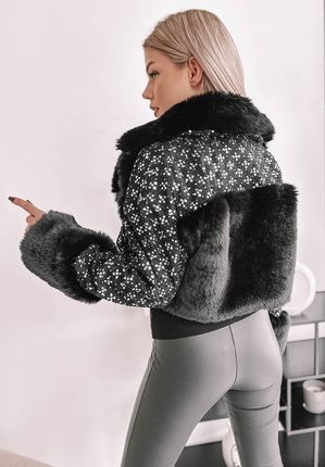 Krótka Kurtka z futerkiem Dakota czarna : Rozmiar - Jeden rozmiar - zdjęcie 2