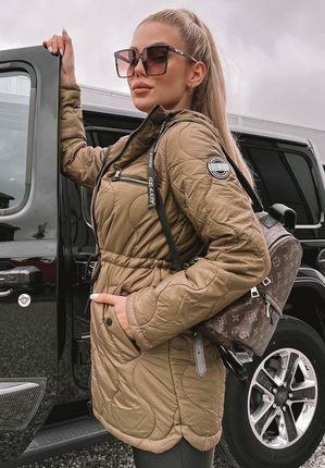 Pikowana kurtka z kapturem Mili khaki : Rozmiar - 2XL - zdjęcie 4