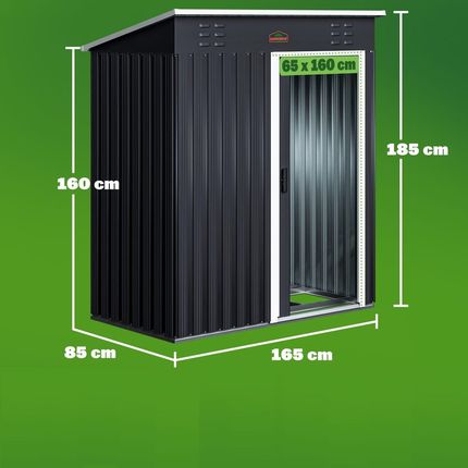 Gardebruk Domek Narzędziowy M 162X86X181cm Antracytowa - zdjęcie 3
