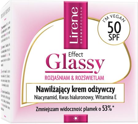 Krem Lirene Effect Glassy Nawilżający Odżywczy Do Twarzy Z Spf50 50Ml - zdjęcie 2