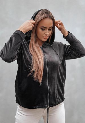 Bluza welurowa Classy czarna : Rozmiar - 3XL - zdjęcie 3