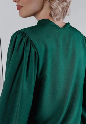 Elegancka bluzka z wiązaniem Elodie zielona : Rozmiar - 40 - zdjęcie 2