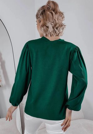 Elegancka bluzka z wiązaniem Elodie zielona : Rozmiar - 40 - zdjęcie 4