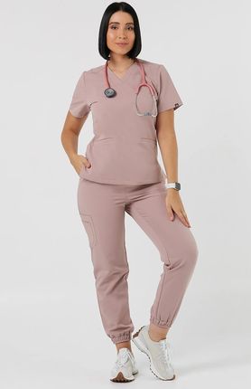 Vena Spodnie Medyczne Joggery - Dust Pink S - zdjęcie 2