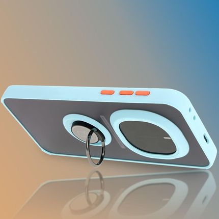 Bizon Case Hybrid Ring Do Honor Magic7 Pro Z Jasnoniebieską Ramką - zdjęcie 5