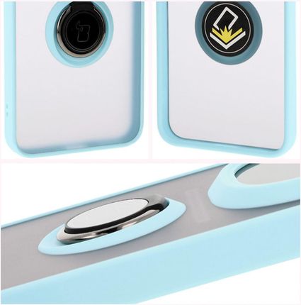 Bizon Case Hybrid Ring Do Honor Magic7 Pro Z Jasnoniebieską Ramką - zdjęcie 2