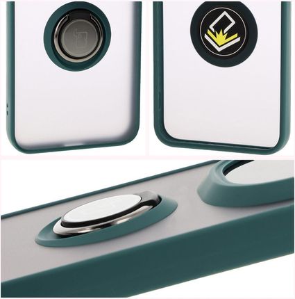 Bizon Case Hybrid Ring Do Honor Magic7 Pro Z Ciemnozieloną Ramką - zdjęcie 2