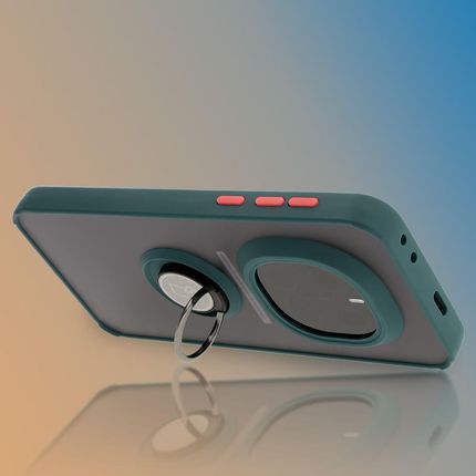 Bizon Case Hybrid Ring Do Honor Magic7 Pro Z Ciemnozieloną Ramką - zdjęcie 5