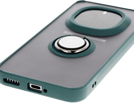 Bizon Case Hybrid Ring Do Honor Magic7 Pro Z Ciemnozieloną Ramką - zdjęcie 3